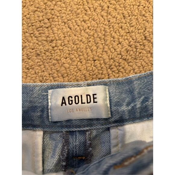 Agolde Becker Pleated Denim Shorts size 25 - Picture 3 of 6